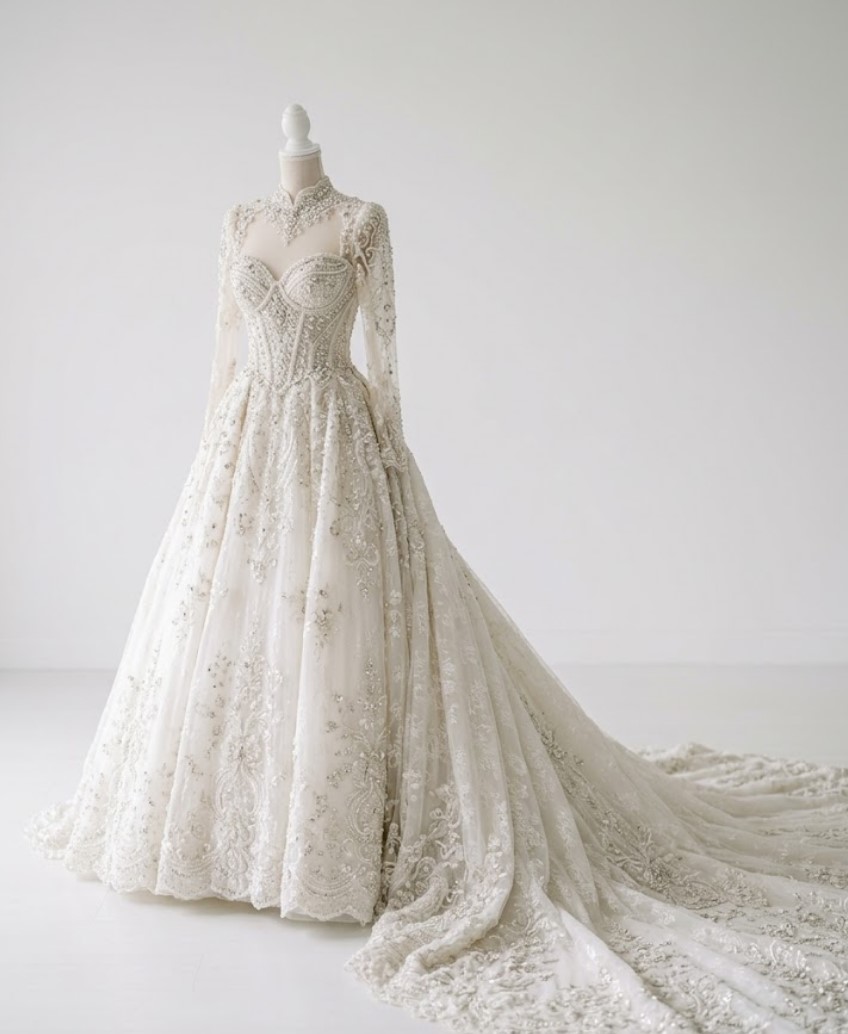 Royal Embroidered Wedding Dress