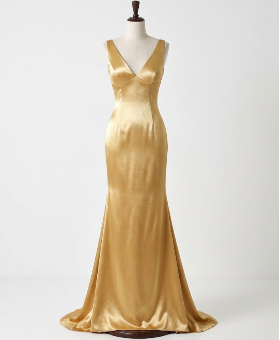 Golden Shiny Evening Dress